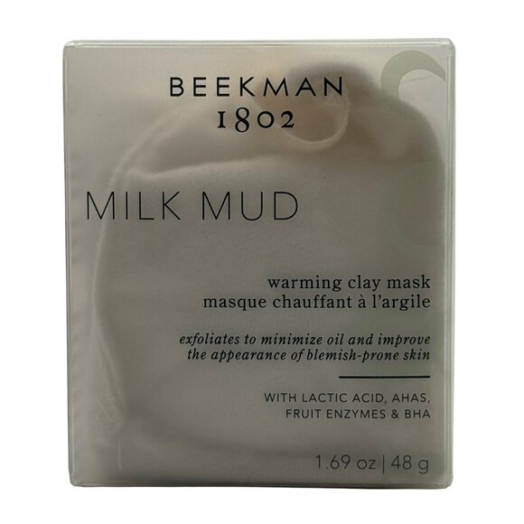 Beekman 1802 Milk Mud Warming Clay Mask 1.69oz Exfoliating Lactic Acid & AHAS - Picture 1 of 6